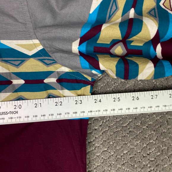 Roper Vintage Wear Shirt Men's Large Gray Burgundy Pearl Snap Wester Aztec NWT - Picture 9 of 13